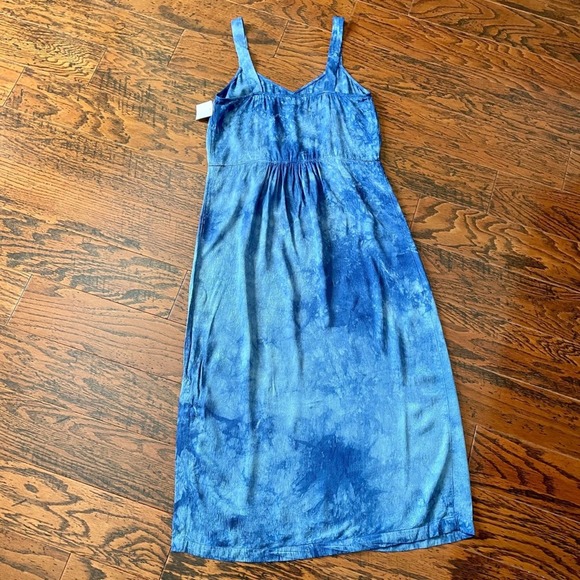 Raquel Allegra Dress Sleeveless Midi Blue Tie Dye Print Size Small NWT - Picture 7 of 11